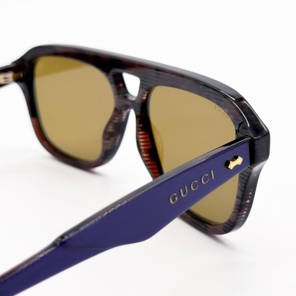 NEW GUCCI GG1263S 005 SUNGLASSES UNISEX VIOLET AVIATOR EYEWEAR GUCCI - Picture 10 of 13